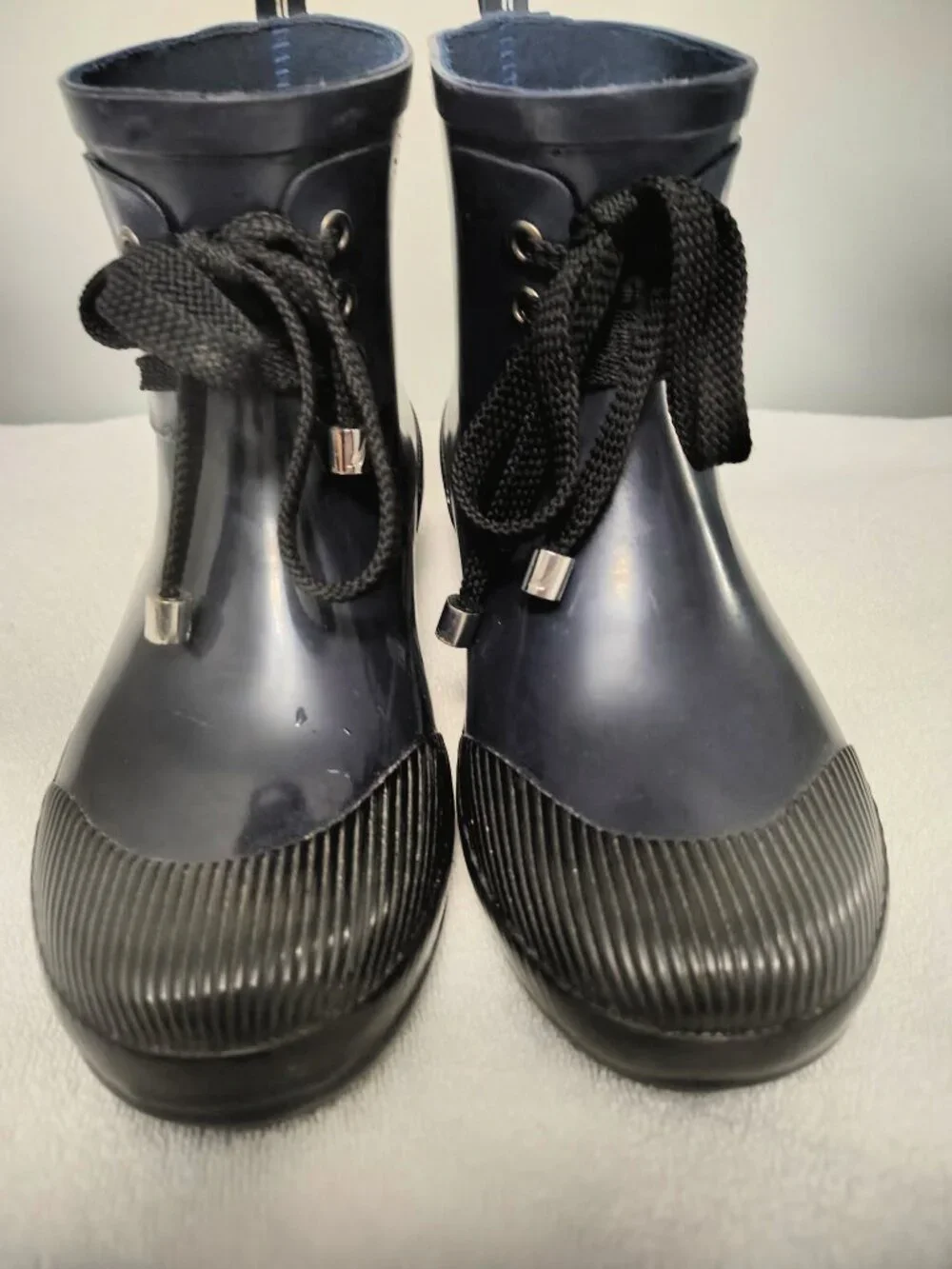 Nautica Navy Lace-Up Rain Boots Women's Size 7 Waterproof